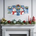 thumbnail image 4 of ZHONGYUTONG 5 Piece Christmas Wall Art Large Snowman Pictures Canvas Prints Winter Snowy Xmas Living Room Home Wall Decor Framed (16x24inx2pcs 16x32inx2pcs 16x40inx1pcs), 4 of 4