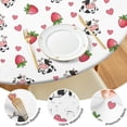 thumbnail image 4 of White Cow Strawberry Heart Pattern Round Fitted Tablecloth with Elastic Edge,Dining Table Cover Waterproof,Outdoor Round Tablecloth for Camping,Dining,Indoor and Outdoor, 4 of 7