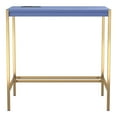 thumbnail image 2 of Belzie Metal Writing Desk with USB Ports, Blue, 2 of 6
