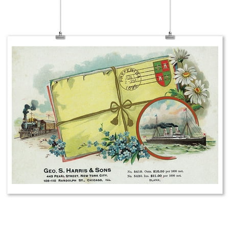 Scene of Love Letters Tied Up with Flowers Cigar Box Label (9x12 Art Print, Wall Decor Travel (The Love Letter Best Scene)