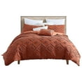 thumbnail image 4 of Swift Home Rukai 100% Cotton Clipped Diamond Jacquard 5-Piece Bedding Comforter Set Rust - King, 4 of 4