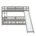 thumbnail image 2 of Twin Over Twin Bunk Bed with Slide and Ladder, Gray, 2 of 13