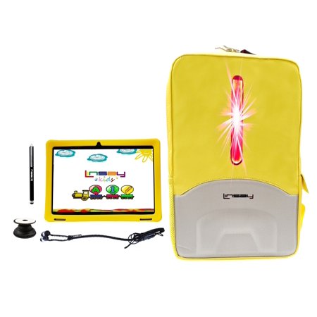 UPC: 0602573084472 | LINSAY 10.1 inch Wi-Fi tablet 64GB Android 13 Tablet for kids  Camera  Apps  Games with Yellow Defender Case  LED Backpack  Earphones  Holder and Pen