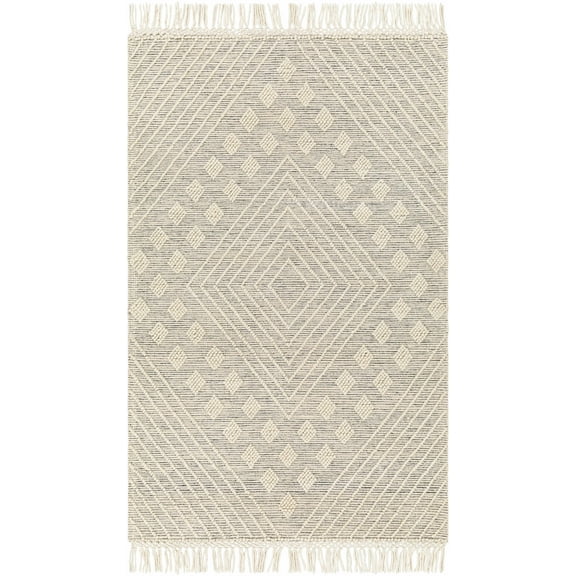 BoutiqueRugs DAMA Traditional, Transitional Area Rug - Ivory, Black - 27" x 45"