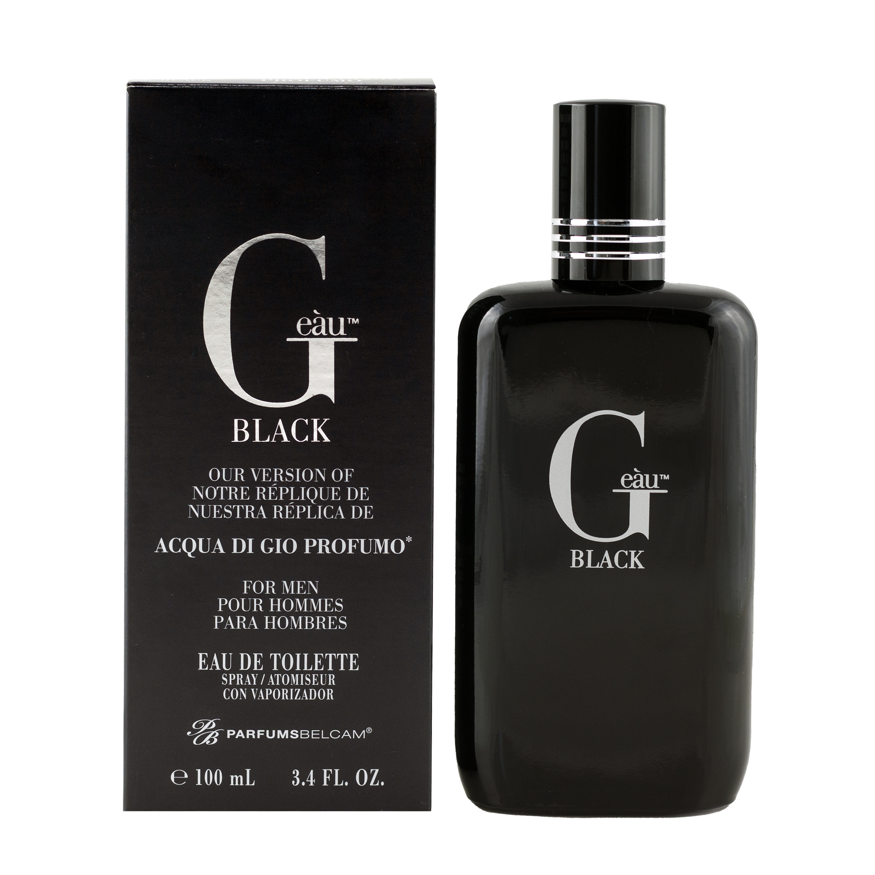 Parfums Belcam G Eau Black Eau De Toilette, Cologne for Men, 3.4 Fl oz - image 2 of 6