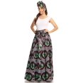 thumbnail image 3 of Sakkas Asma Convertible Traditional Wax Print Adjustable Strap Maxi Skirt | Dress - 414-Multi - One Size Regular, 3 of 5