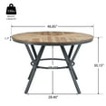 thumbnail image 3 of GDF Studio 5-Piece Industrial Dining Set with Round Table with Wood Seat Chairs, Light Birch+Black, 3 of 18