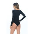 thumbnail image 4 of Natural Uniforms Long Sleeve Scoop Neck Body Suit--Breathable Cotton Stretch(Black, Small), 4 of 6