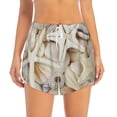 thumbnail image 2 of Gukieu Starfishes On Seashells Print Women's Sports Shorts with Drawstring Elastic Waistband for Running, Yoga, Fitness-Small, 2 of 7