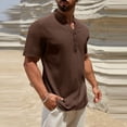thumbnail image 4 of pstuiky Camisas casuales de manga larga para hombre, Camisas de manga larga con cuello alto y botones sólidos para hombre camisetas de hombre s, 4 of 8