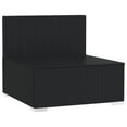 thumbnail image 2 of vidaXL 3-Seater Sofa with Cushions Black Poly Rattan, 2 of 5