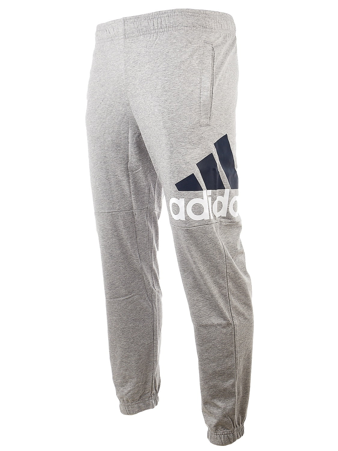 Adidas Essentials Performance Logo Pants - Medium Grey Heather/White/Black  - Mens - S