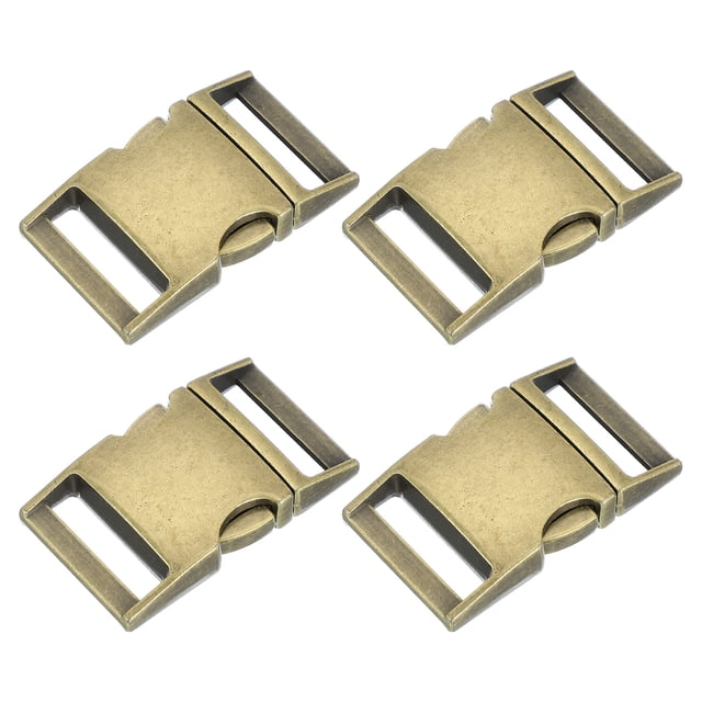 Metal Buckle, 4 Pack Quick Side Release Clips for Luggage Backpack(1.2" x 2", Bronze)