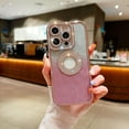 thumbnail image 3 of Compatible for iPhone 15 Case with Luxury Glitter Plating Cute Diamond Sparkly Design Aesthetic Women Teen Girls Phone Cases Shiny Bling Camera Protective Cover-Pink, 3 of 7