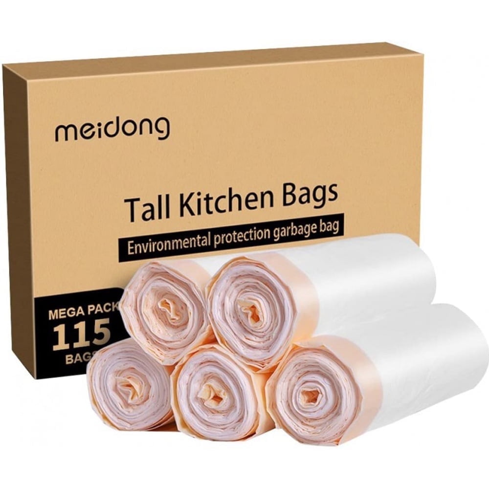 Cowin 13 Gallon Drawstring Trash Bags, White, 115 Count photo 1