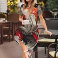 thumbnail image 3 of Lsque Abstract Red Koi Fish Art Print Women's Casual Dress T-Shirt Summer Short Sleeve Scoop Neck Swing Dresses, 3 of 6
