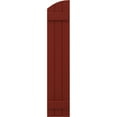 thumbnail image 5 of Ekena Millwork 10 1/2"W x 42"H Americraft Three Board (2 Batten) Exterior Real Wood Joined Board-n-Batten Shutters w/ Elliptical Top (Per Pair), Pepper Red, 5 of 10