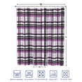 thumbnail image 4 of Split Shower Curtain for Transfer Bench, Purple Black Plaid Fabric Shower Curtains for Bathroom, Farmhouse Purple Black Checkered Tub Sliding Transfer Bench Waterproof Bath Curtains 72"x78", 4 of 9