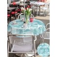thumbnail image 5 of Outdoor Tablecloth with Umbrella Hole for Patio/Picnic/Party/Camping, Turquoise Coastal Waterproof Table Cloth Round Cover Washable, Nautical Coral Starfish Shell Octopus Sea (Dia 54"), 5 of 8