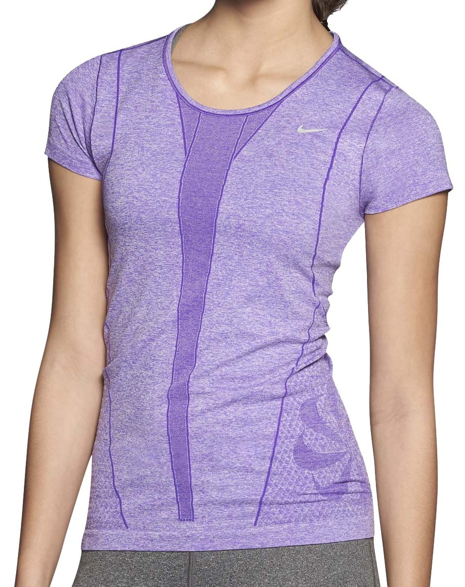 Nike Women's DriFit Knit Short Sleeve Running ShirtPurple Walmart