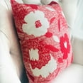 thumbnail image 3 of Plutus 20" x 26" Hibiscus Luxury Throw Pillow in Red and Beige, 3 of 3