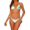 thumbnail image 1 of Conjuntos de Bañador de Bikini Halter de Teñido en Degradado para Mujeres 2 Piezas con Lazo Lateral Triangular Verde X-Large, 1 of 5