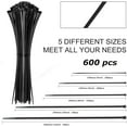 thumbnail image 2 of Cable Zip Ties,400 Pack Black Assorted Sizes 12+8+6+4 Inch,Multi-Purpose Self-Locking Nylon Cable Cord Management ,Plastic Wire Ties for Home,Office,Garden,Workshop. By HAVE ME TD, 2 of 10
