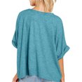 thumbnail image 3 of Langwyqu Summer Fashion Women Short Sleeve Female Solid Casual Loose Shirt, 3 of 5