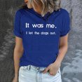 thumbnail image 2 of Penkiiy Summer Womens Tops, Unisex Loose T-Shirts Casual Funny Letter Print Short Sleeves O-Neck Blouse Tops Funny Shirts XL Blue, 2 of 6