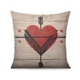 thumbnail image 2 of Vintage Farmhouse Valentine's Day Love Heart Throw Pillow Covers 20"x20", Set Of 2, Linen Study Sofa Cushion Cover Indoor Living Room Home Decor, 2 of 7