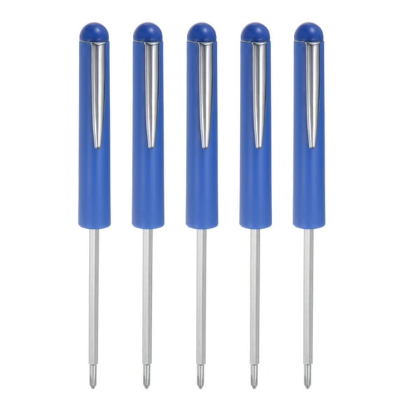 Uxcell 5pcs Non-Magnetic Pocket Screwdriver 3mm Phillips 3mm Slotted with Clip