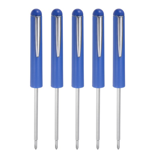 Destornillador de bolsillo no magnético Uxcell de 5 piezas 3mm Phillips 3mm ranurado con clip