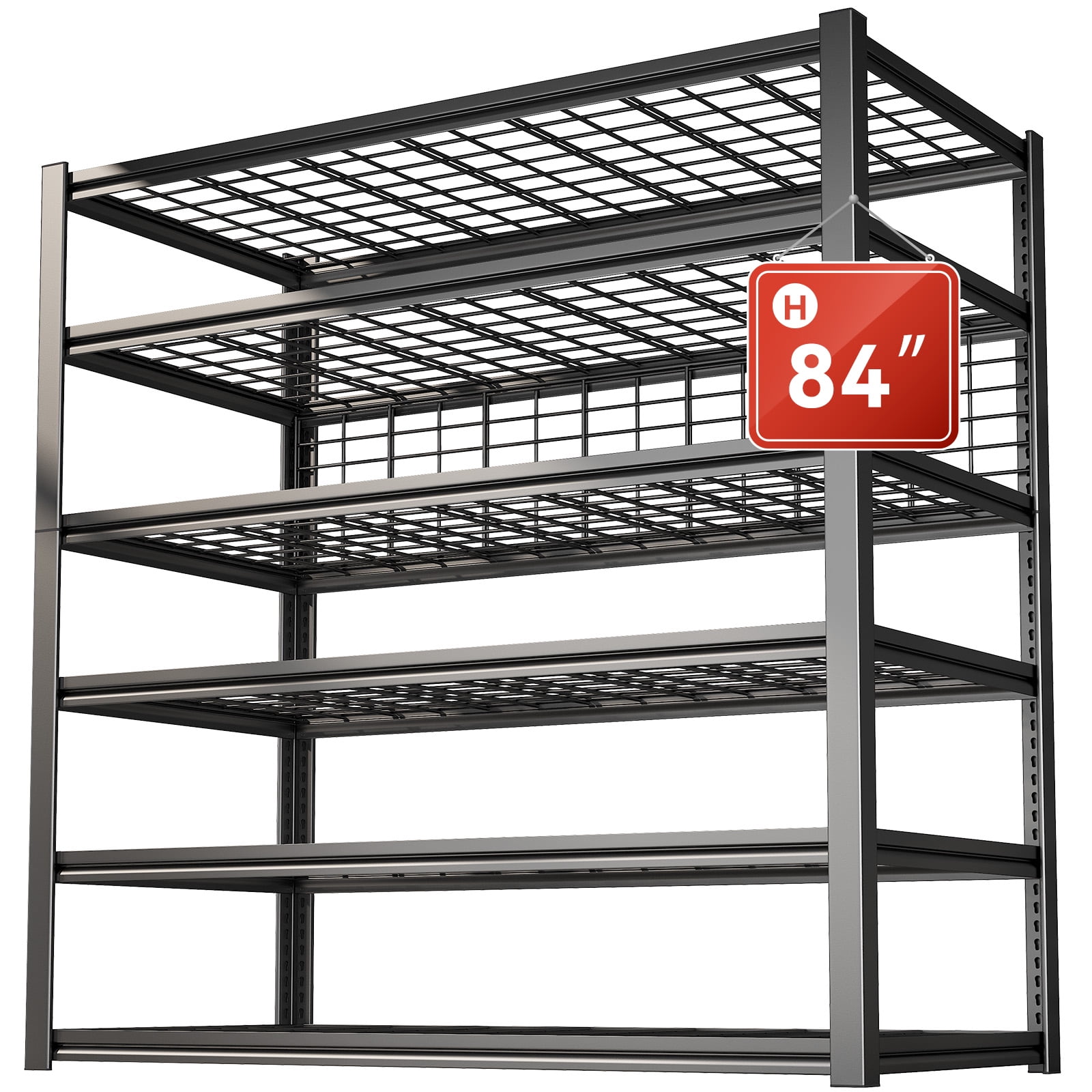 84" H Garage Shelving 6-Tier Storage Shelves Heavy Duty Loads 3500LBS Adjustable Metal Shelving