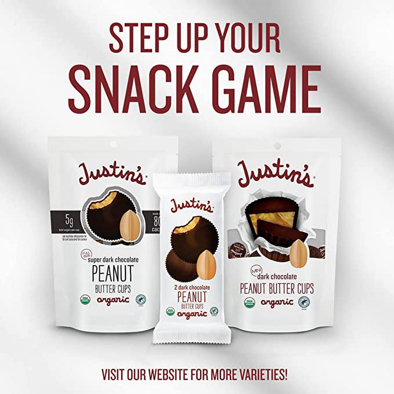 Justin's Mini Dark Chocolate Peanut Butter Cups, 4.7 Oz, Pack of 6