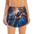 thumbnail image 2 of Hirioo Night Sky Turtle for Women's Double Layer Athletic Shorts High-Performance Gym Shorts with Inner Pocket, Elastic Waistband-Medium, 2 of 7