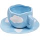 thumbnail image 1 of Taza de Espresso de 10oz Linda de Cerámica Azul Blanca con Nube, Juego de Platos, Taza para Beber, 1 of 7