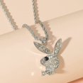thumbnail image 5 of Big Bunny Necklace Rabbit Pendant Choker Necklace Statement Long Chain Necklace For Women And Men, 5 of 5
