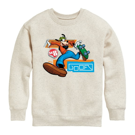 Disney - Standard Sports - SK8 with Goofy - Youth Crewneck Fleece Sweatshirt