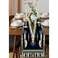 thumbnail image 3 of Table Runner Abstract Light Brown Blue Geometric Table Decoration for Kitchen Dinning Retro Ethnic Style Table Decoration for Indoor Outdoor Party Wedding Decor 13x90inch, 3 of 7