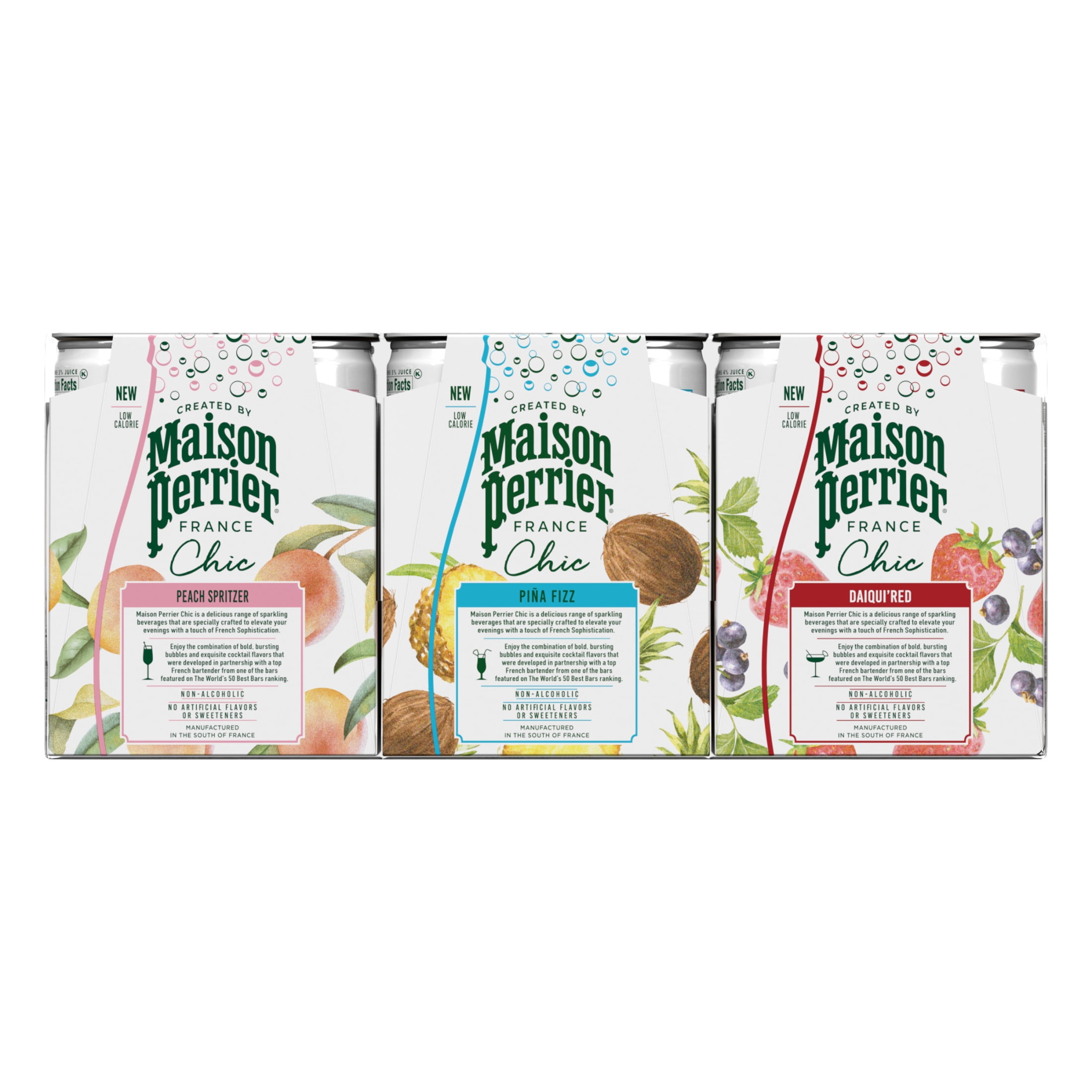 Maison Perrier Chic Mocktails, Variety Pack Non-Alcoholic Cocktail Mixers, 12 Pack