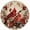 10inch/25cm, variant on 2D Flat Wooden Wall Clock, Red Cardinal Bird Design, Vintage Wood Grain, Silent Non-Ticking for Kitchen, Bedroom & Office, AA Battery Not Included