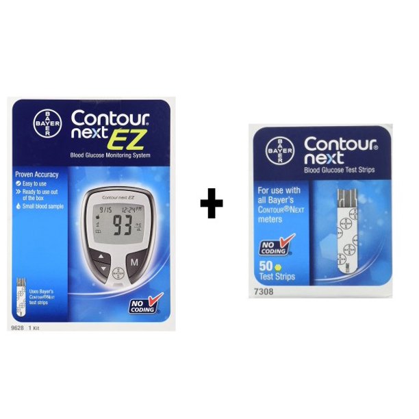 Contour Next EZ Blood Glucose Monitoring System + 50 Contour NEXT Test
