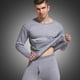 thumbnail image 5 of Ropa interior térmica de color sólido para hombre, cuello redondo, forro de terciopelo, ropa y pantalones de otoño engrosados, 5 of 6
