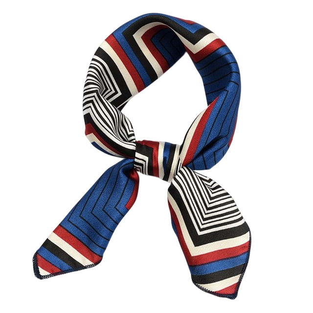 Sonducket Bufanda pequeña para mujer, chales de satén, cinta para el pelo Vintage, bufandas de moda portátiles, pañuelo multiusos para el Ropa, zapatos y accesorios Miscelánea Azul blanco