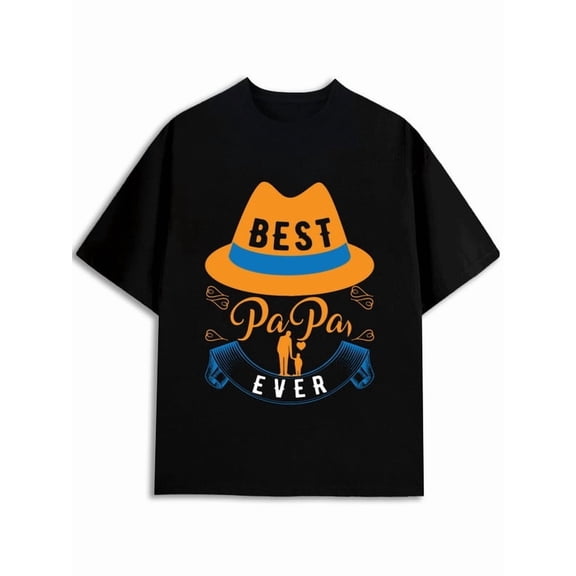 Greenink Best Papa Ever T-Shirt Mens Crew neck T-shirts black funny 2026 Breathable fabric, crew neck, short sleeves Trendy Unisex Shirt Printed tshirts