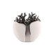 thumbnail image 2 of Oval Ceramic Vase With Metal Tree Design - White/silver (21x9 Cm) 26-27s, 2 of 2