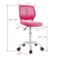 thumbnail image 3 of Pemberly Row Sponge Adjustable Mid Back Swivel Armless Office Chair in Pink, 3 of 11