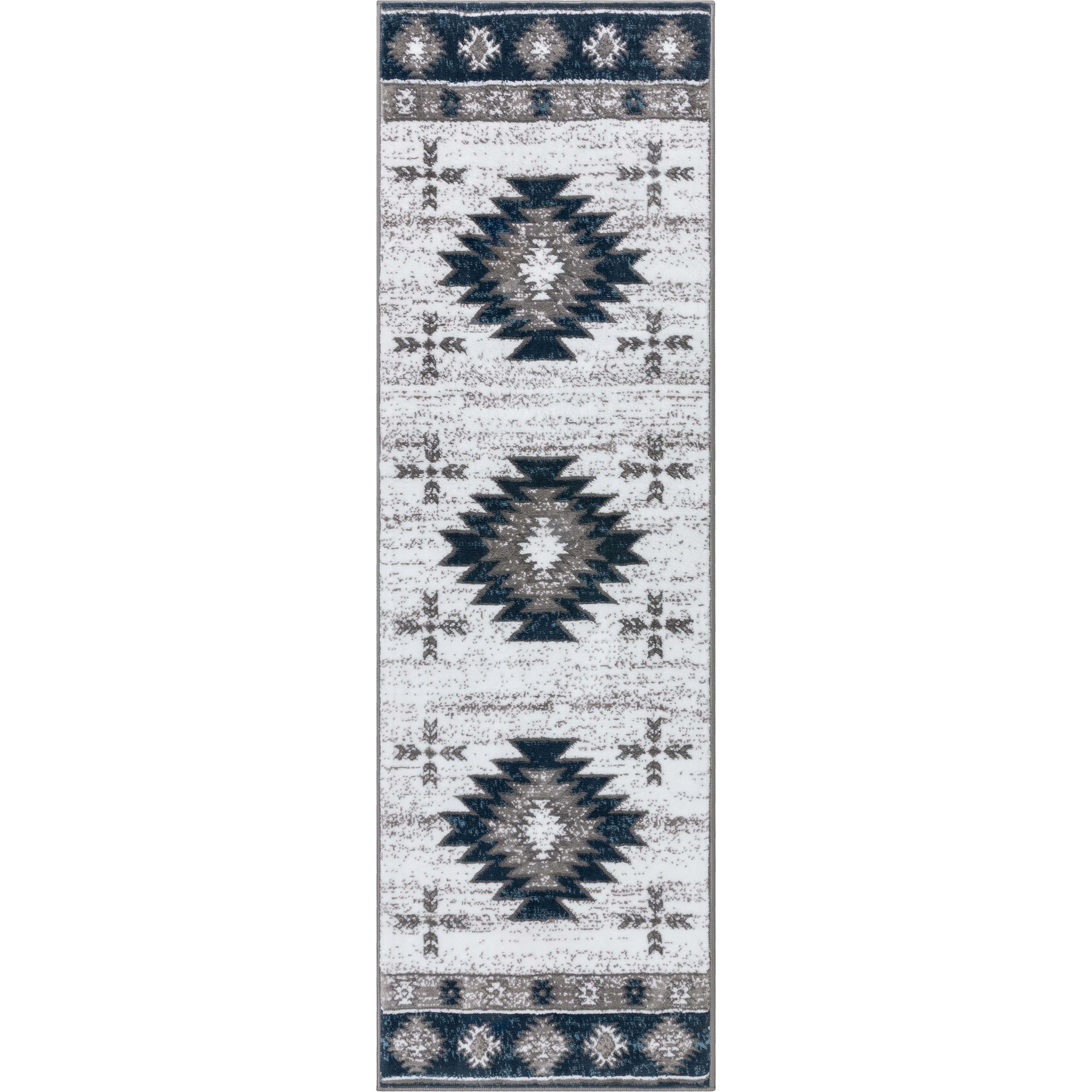 Well Woven Dulcet Rodrigo Moroccan Medallion Blue 2'3" x 7'3" Runner Rug
