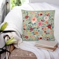 thumbnail image 3 of 14x14 Pillow Covers Set of 2, Sage Green Floral Throw Pillow Covers Decorative Couch Cushion Case, Spring Flowers Leaves Farmhouse Microfiber Square Pillowcases for Bedroom Car Living Room, 3 of 7
