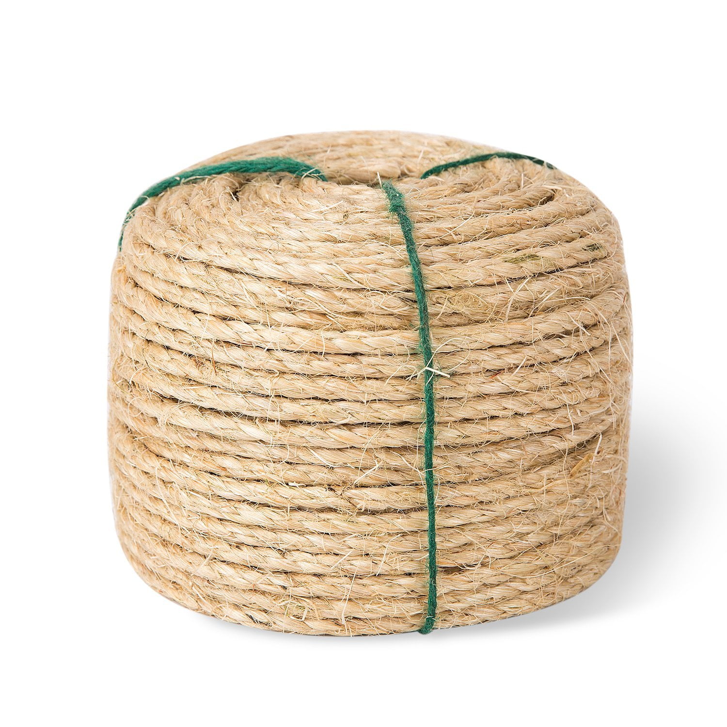 Indoor/Outdoor 25 feet Moisture/Weather Resistant All Natural Fibers 3/8 inch Wicker Chair Twisted Sisal Rope Decor Tie-Downs Projects Cat Scratching Post - SGT KNOTS Marine 